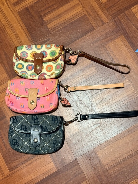 Dooney & Bourke Handbags - Dooney & Bourke Signature Wristlets with Leather Trim Bundle!